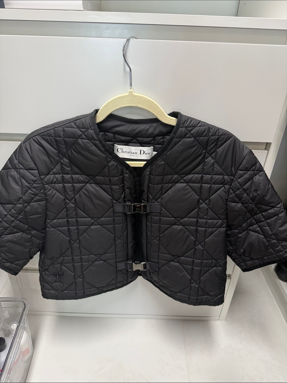 Dior Black Quilted Womens Puffer Jacket with Front Clasps